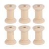 50pcs Wood Spools Polished Recyclable Retro Empty Spools Wooden Thread Spools for Crafts Arts