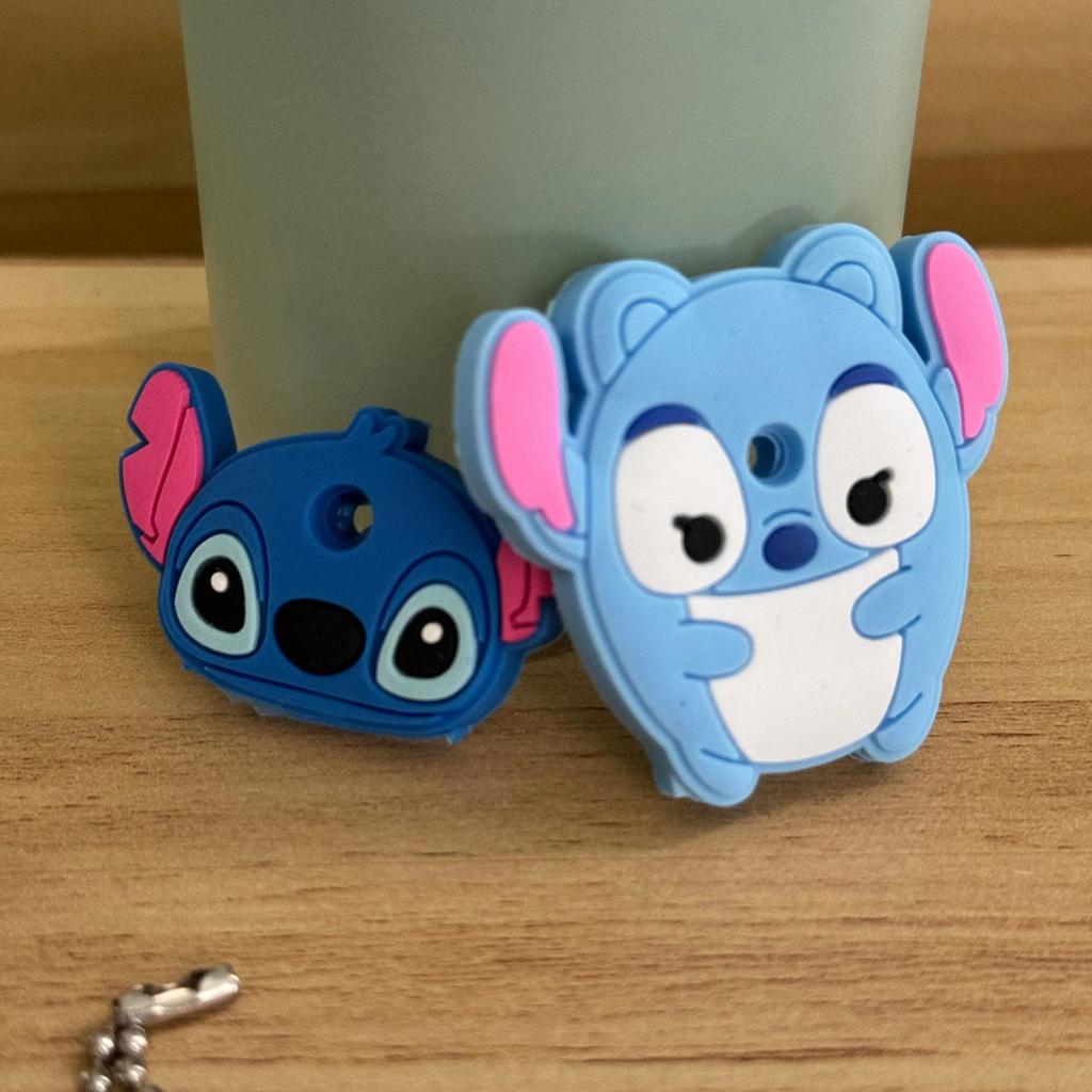 1&2 Pcs Cartoon Keychain Stitch Minnie Key Chains Spider Cartoon Man Cat Key Cover Caps Car Keychain Key Ring Holder Women