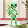 Alien Figurine Alien Drinking Beer Resin Sculpture Ornament Small Figure Ornament for Bedroom Bookshelf Office Entryway Home