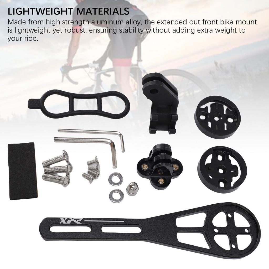 Handlebar Out Front Bike Cycling Computer Mount Extended Road Bike Computer Mount Adjustable Angle Aluminum Alloy