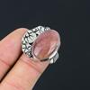 Natural Strawberry Quartz Gemstone Solitaire Pink Ring Size 9 925 Silver