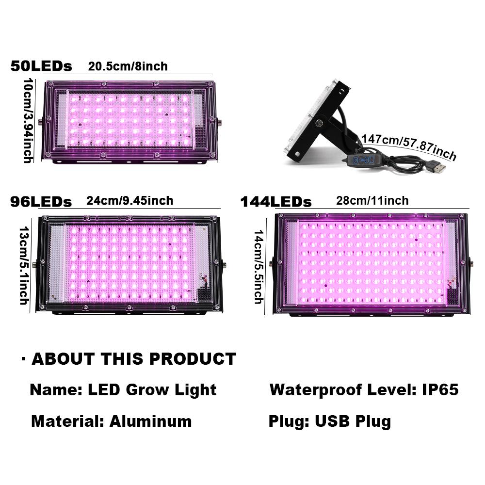 Full Spectrum LED Grow Light PhytoLamp For Plants Tent USB 5V Flower Seeding Switch Dimming Range Lamp Floodlight Grow Phyto Box