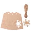 50pcs DIY Crafts Xmas Tree Hanging Christmas Card Label Kraft Paper Tags Thanks Tag Snowflake