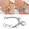 Modische Damen-Armbanduhr mit Liebesherz, Charm-Band, analoge Quarz-Armbanduhr