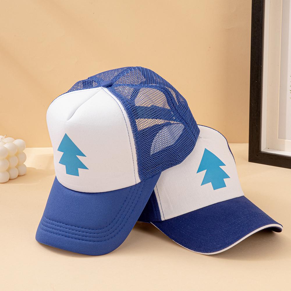 Anime Gravity Falls Dipper Pines Nadruk Niebieskiej Sosny Czapka Truckerka Mężczyźni Kobiety Kreskówka Cosplay Regulowana Czapka Baseballowa Na Zewnątrz