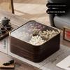 Retro Chinese-Style Wood-Inspired Dry Fruit Storage Box with Lid for Living Room Coffee Table