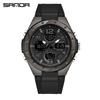 Sanda Skull Design Dual Display Waterproof Luminous Men's Student Multifunctional Watch