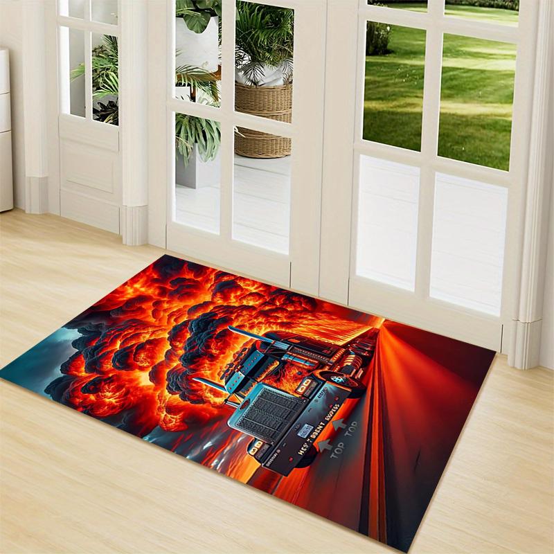 1Pc Transformers Optimus Prime Statue Carpet Rug Customizable Soft Washable Antislip Home Living Room Sofa Mats Personalized Rug 091782