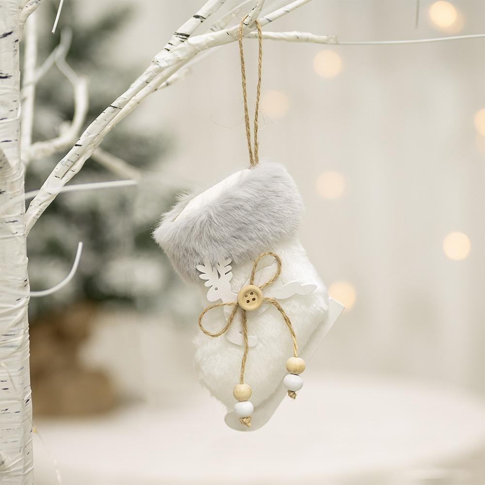 Cartoon Christmas Tree Pendant Plush Christmas Tree Heart Love Star Pendant Exquisite Christmas Socks
