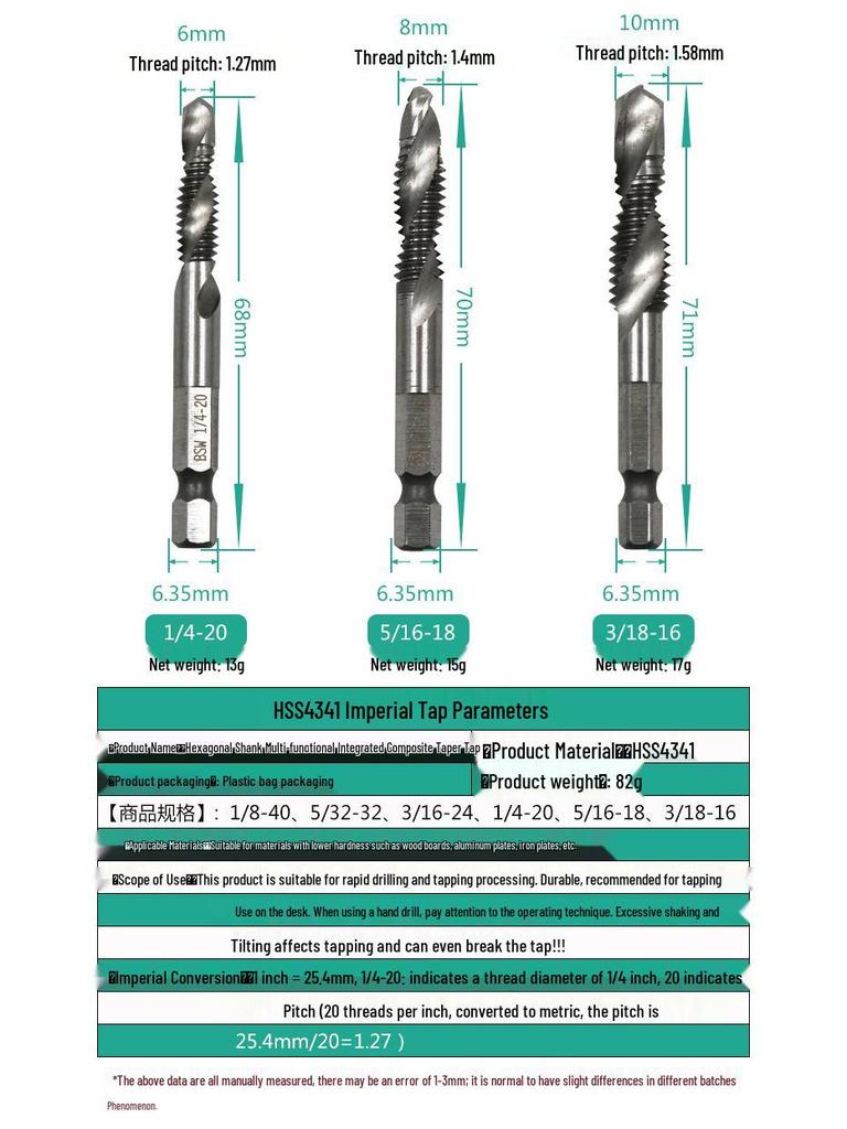 4341-6542 Series Taper Tap: High-Speed Steel Spiral Tap for Hole Opening, Chamfering, and Tapping.