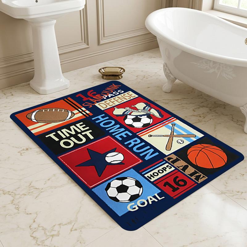 Sports Theme Living Room Nonslip Area Rug Soft Carpet For Bedroom Game Playroom Sofa Office Home Decor Doormat Christmas Gift C930778
