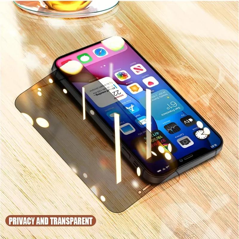 2pcs Full Cover Privacy Screen Protector For iPhone 15 14 13 12 11 Pro Max Mini X XR XS Max 7 8 Plus SE 3 2 Protective Anti-spy Tempered Glass