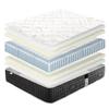 Ensemble Matelas 140x190 cm, Sérénité, 27 cm, ressorts ensachés, ferme, face été/hiver + sommier gris ep20cm + 2 oreillers + couette