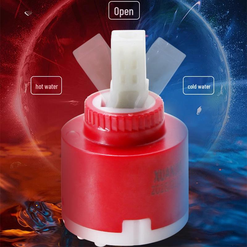 Dual Temperature Ceramic Basin Faucet Valve: Durable Hot & Cold Mixing Cartridge