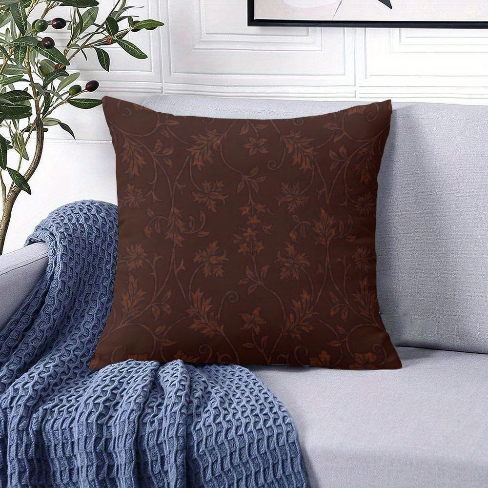 Vintage Brown square Jacquard Pillow Cover for Sofa Office Waist Cushion Cover Home Decorative Pillowcase