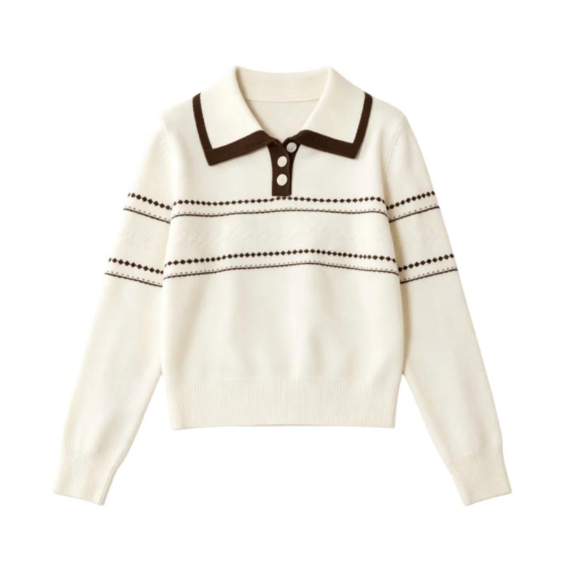 Betu Women's Polo Collar Knit Sweater