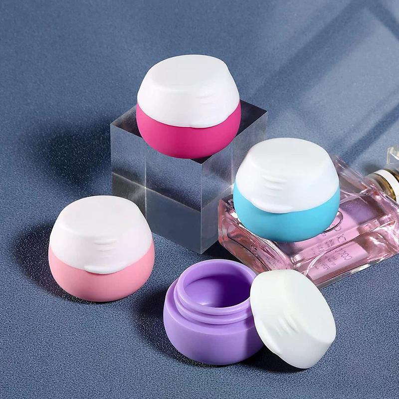 20ml Portable Silicone Travel Jars With Lid Cosmetic Face Body Hand Cream Pill Box Mini Travel Jewelry Cream Powder Containers