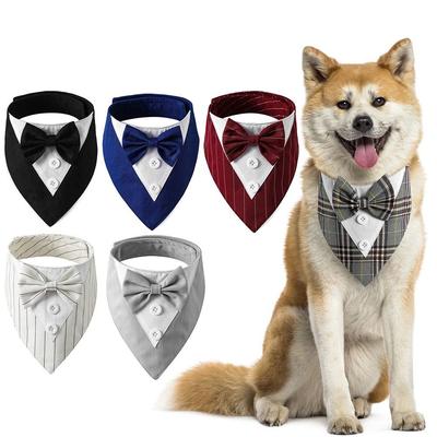 Lovely Adjustable Pet Accessories Bow Tie Collar Formal Tie Pet Saliva Towel Dog Necktie