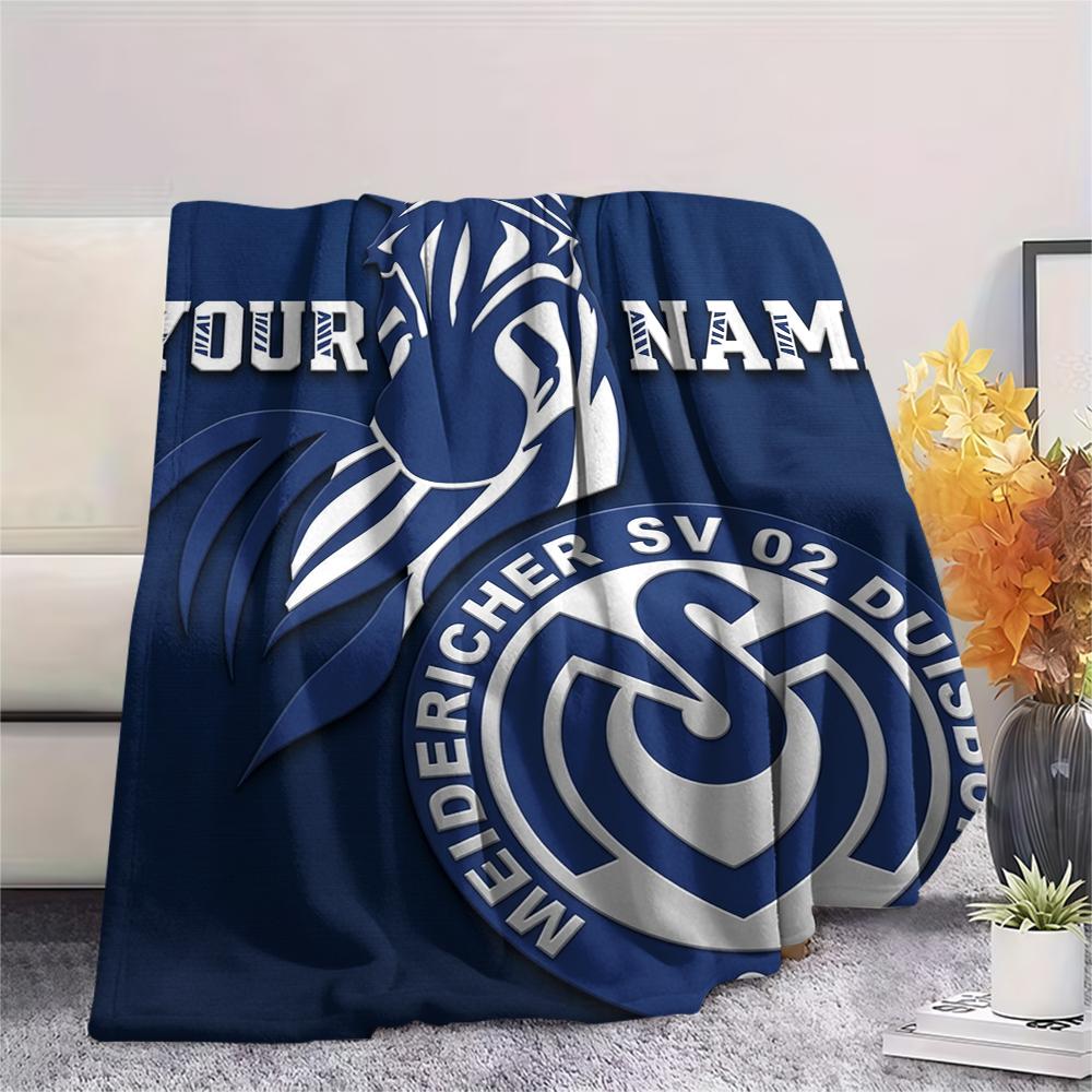 1pz Coperta in Flanella Personalizzata con Nome e Motivo MSV Duisburg Adatta a Tutte le Stagioni per Arredamento Casa Calore e Comfort Regali Regalo Festivo_xia