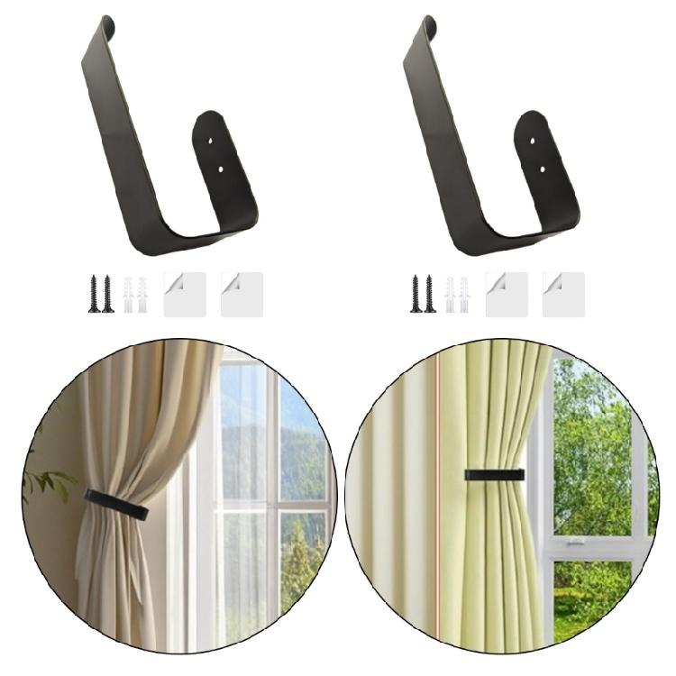 Contemporary Metal Drapery Tiebacks 2 Pack Wall Mounted Curtain Holdbacks Hooks Accessories for Elegant Interior Decors