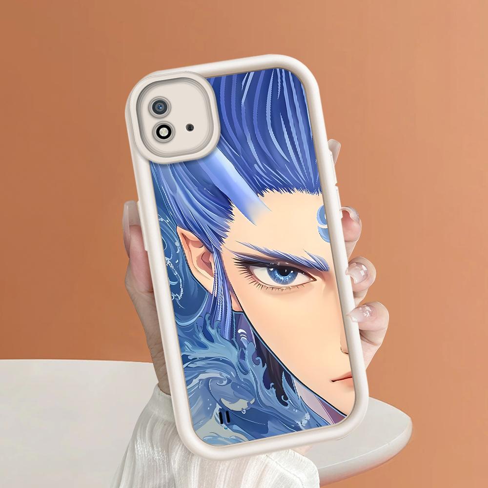 Soft Silicone Square Ladder Printing Pattern Phone Casing Full Cover Camera Shockproof Protection Rubber Case for OPPO Realme