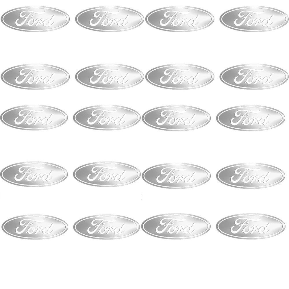 10/20pcs For Ford Escort Explorer Focus Kuga Mustang RS Ranger Car Interior Nickel Badge Phone Key Decoration Sticker Accessorie