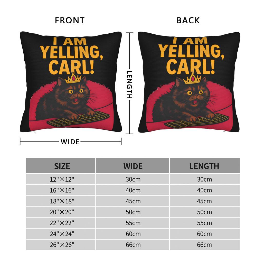 I Am Yelling Carl Donut Cat Meme Pillow Cover Square Cushion Cover Morden Pillow Case For Sofa Bedroom Home Decor