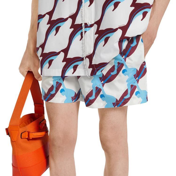 Gucci Technical Poplin Swim Short 'White Sky' Men's 787899-XHAKE-9020