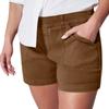Women's Soft Stretch Twill Short Side Pockets Soft Feel No Button & No Zipper Flattering Fit