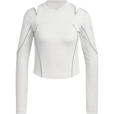 Aeroready Slim Long Sleeve Top Quick-Drying Hollow Sports Casual Fitted T-Shirt Women Tops Light-Gray JJ1085