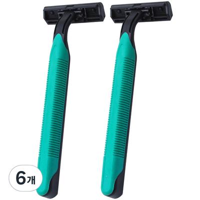 Bluemarket Stainless Steel Disposable Razor Green, 1 Pack, 6 Pieces ,Korean Razor Blade