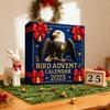 2025 Bird Advent Calendar 24 Days Handcrafted Acrylic Ornaments with Realistic Designs 2D Flat Hanging Decor for Christmas Tree & Holiday Display