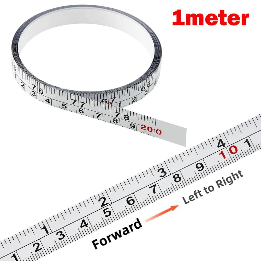 Self-Adhesive Metal Tape Measure Imperial and Metric Scales Left-Right Reading Ruler  Woodworking
