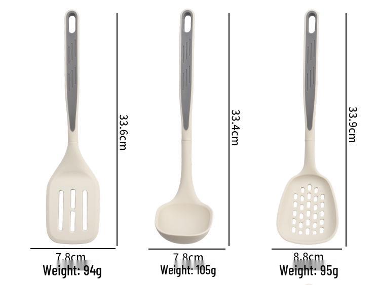 17-Piece Non-Stick Silicone Kitchenware Set: Knives, Pan, Spatula, Spoon & Storage Rack