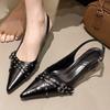 Fashion Women Pointed Toe Sandals High Heels Shoes Woman Slippers Slingbacks 2025 Summer Designer Dress Trend Buckle Sexy Pumps Mujer