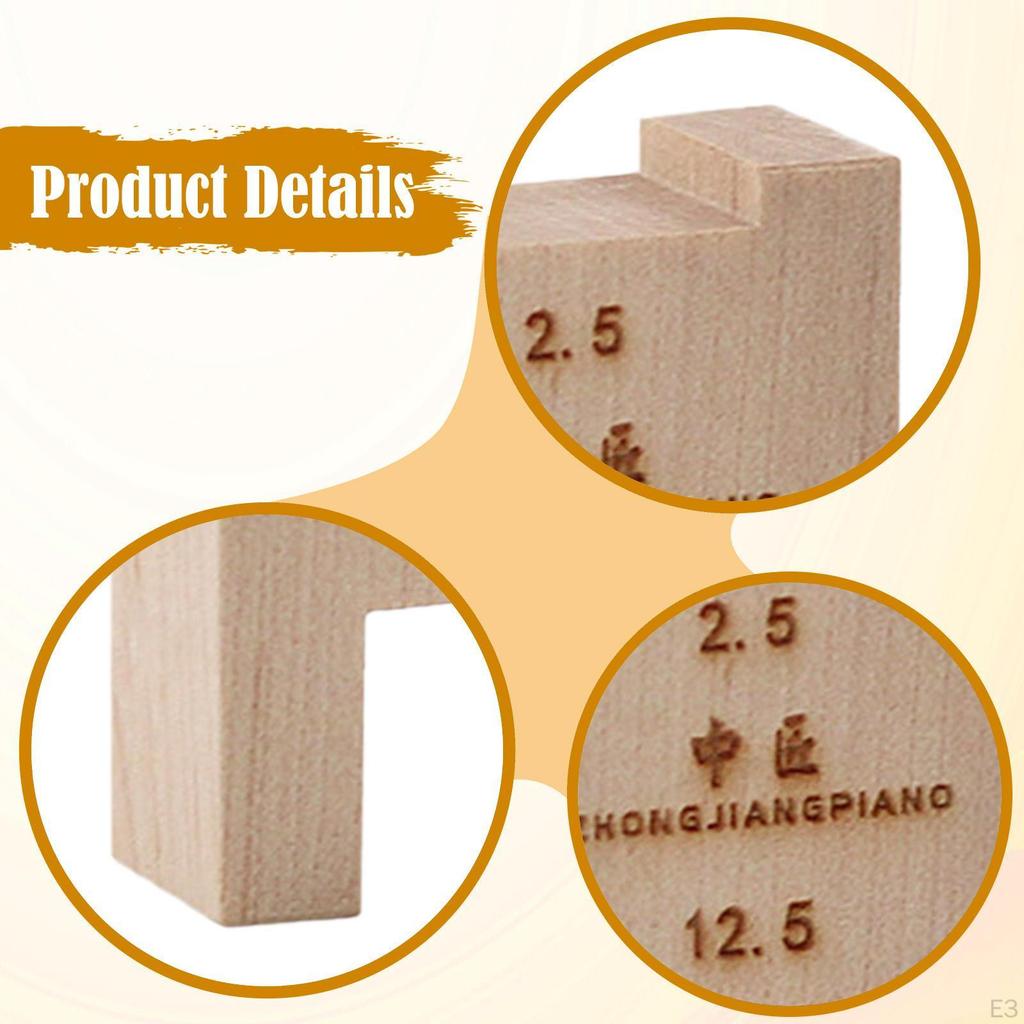 Piano Black Key Height Gauge Measurement Block Compact Sturdy Professional Musical Instrument Repair