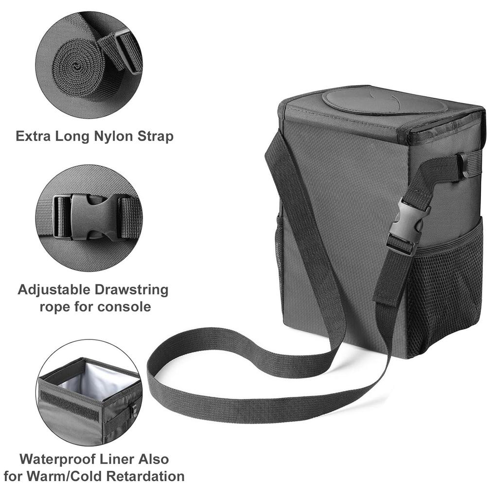 Ryhpez Car Trash Can With Lid - Leakproof Trash Bin Car Garbage Can, Collapsible Automotive Truck Organizer And Storage Bag Car Accessories For Women