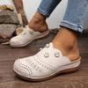 Spring and Summer Soft Fashion New Women's Shoes Season Hollow Bag Head Platform Half Slippers Casual Women's Shoes