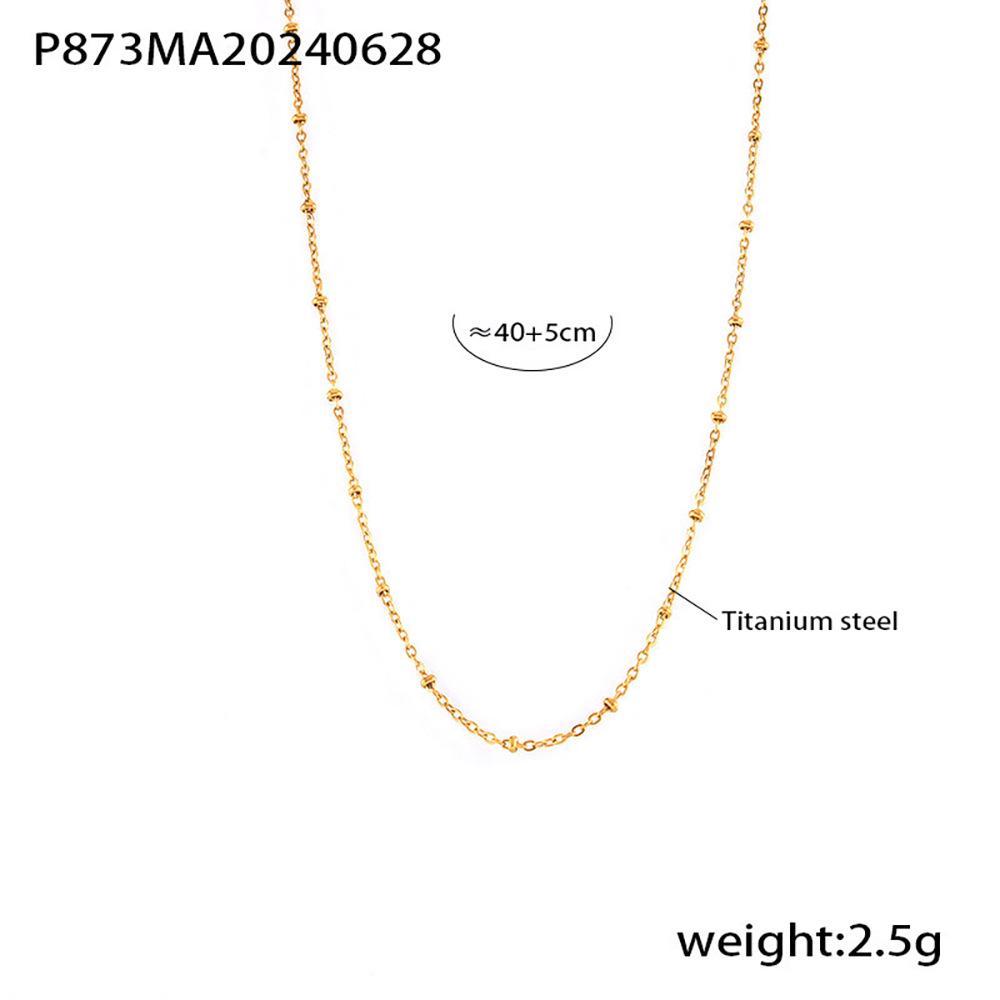 Qiong Yao Minimalist Zircon Stainless Steel Double Ring Necklace Bracelet Set - No Fading.