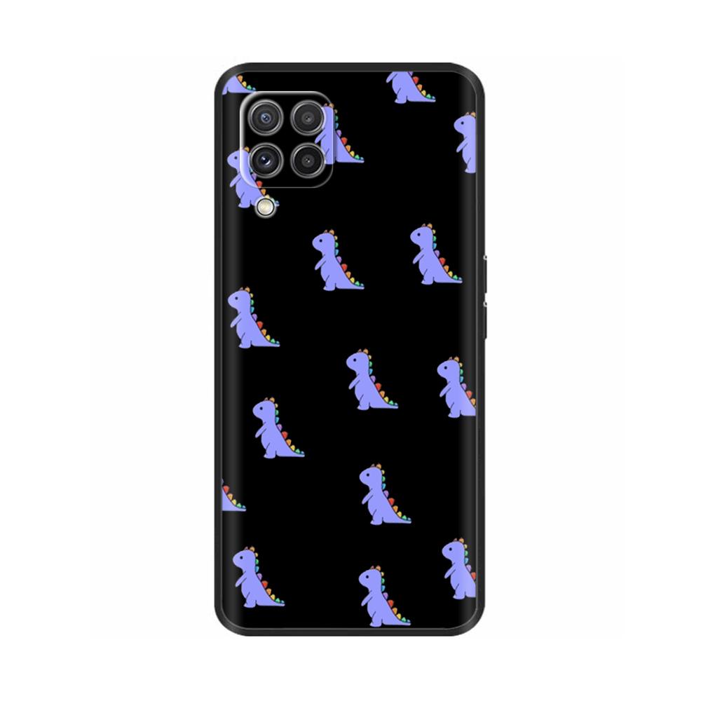 For Samsung A12 M12 F12 Case Stylish Painted Cover Soft Liquid Silicone Phone Case For Galaxy A12 A M F 12 Fundas TPU Capa Black