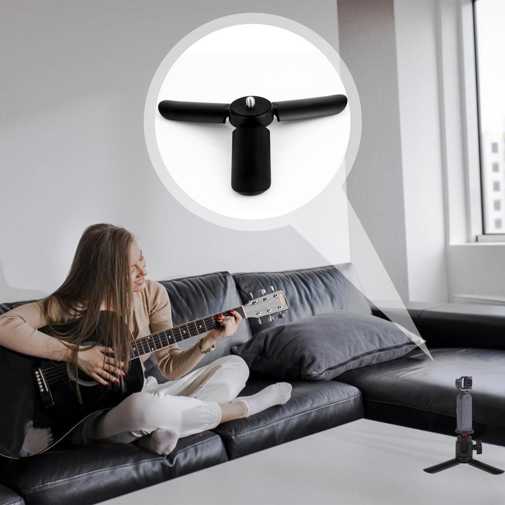 Mini Tripod for DJI Osmo Pocket 3 & 2, Portable Stand Black Mount Compatible with Osmo Pocket 3 & 2