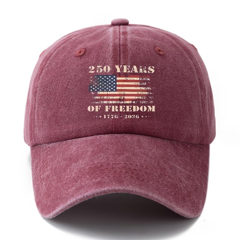 A Stylish And Versatile Baseball Cap for Both Unisex And Women Featuring a Print Celebrating YEARS OF FREEDOM This Classic Re