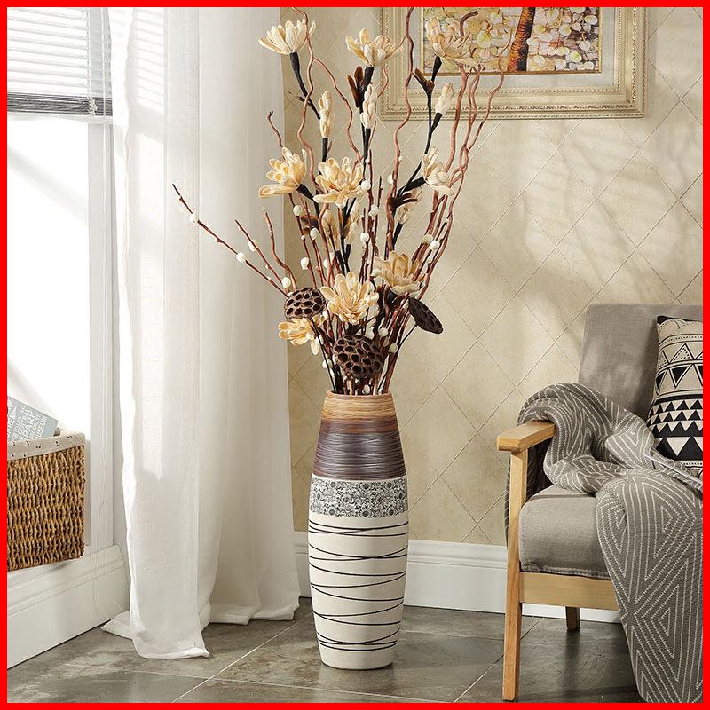 Large Modern Jingdezhen Ceramic Floor Vase for Flower Arrangements and Dried Flowers