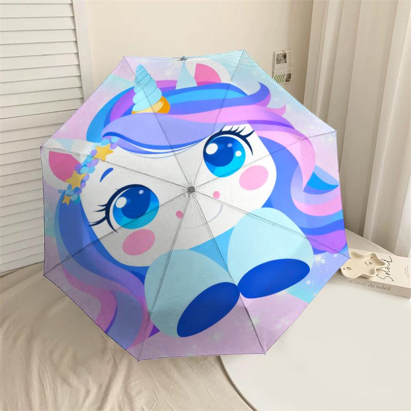 1pc Unicorn Fantasy Pattern Umbrella Design Automatic Opening and Closing Umbrella, High-quality Travel Umbrella, c1128167