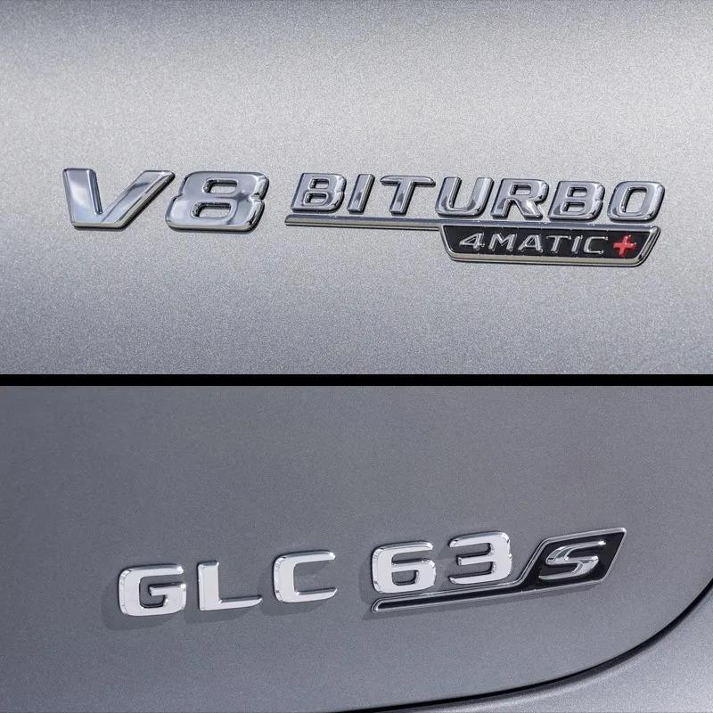 Pro Mercedes Benz Stříbrná Černá X253 C253 GLC43 GLC63 GLC63s GLC 63 S AMG Znak V8 BITURBO 4MATIC 4MATIC+ Znaky Odznaky