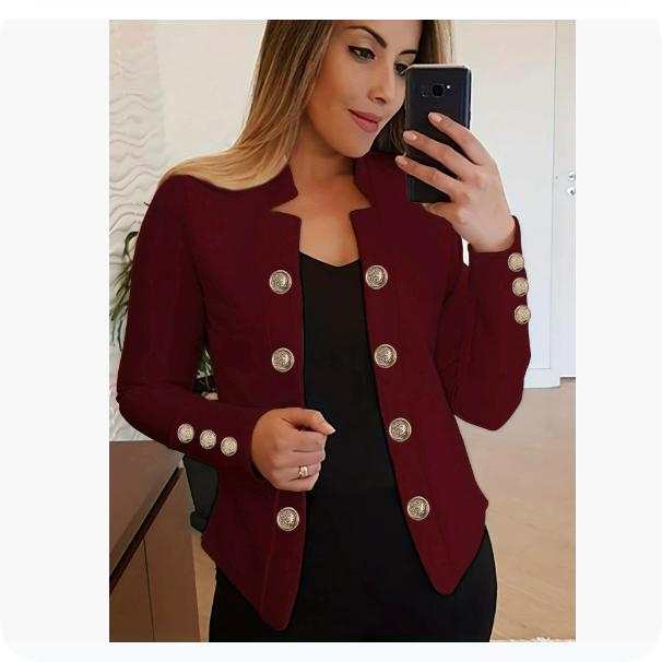 

Женский модный пиджак с манжетами на пуговицах, маленький костюм, кардиган на двух пуговицах XS