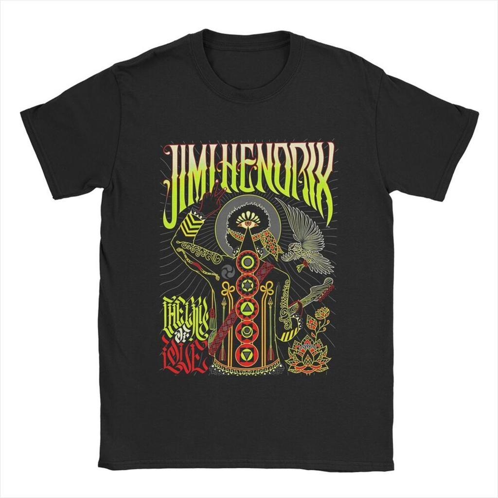 Jimi Hip Hop T-Shirts for Men Hendrixs Vintage Rock Guitar Singer Vintage Cotton Tees Crew Neck Short Sleeve T Shirt Gift Idea
