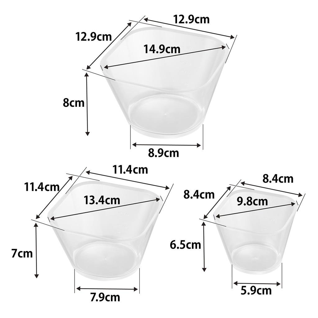 Yamazaki Tower Meal Preparation Bowl Set W x D x W x D x 7cm W x D x 8cm with Made in Product Number 10128 3-Piece Microwave-Safe, Easy-to-Clean (S,