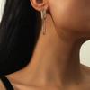 Trendy Minimalist Long Slimming Paperclip Metal Earrings with a Japanese-Korean Chic Style
