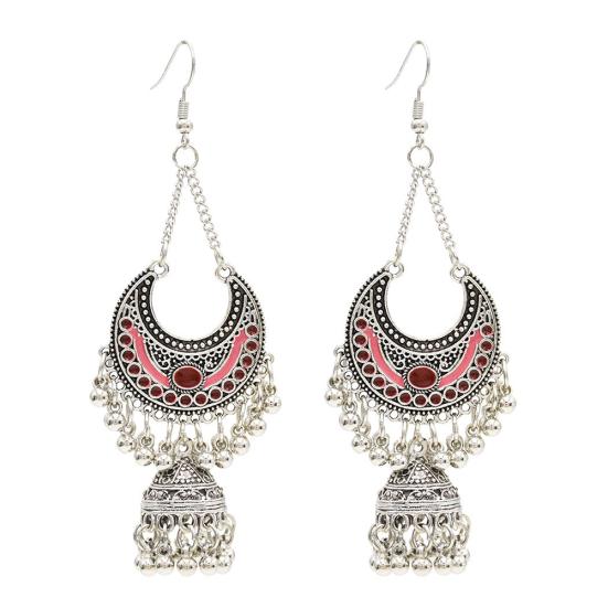 Vintage Women's Bohemian Tassel Hollow Bell Drop Dangle Hook  Earrings Jewelry
